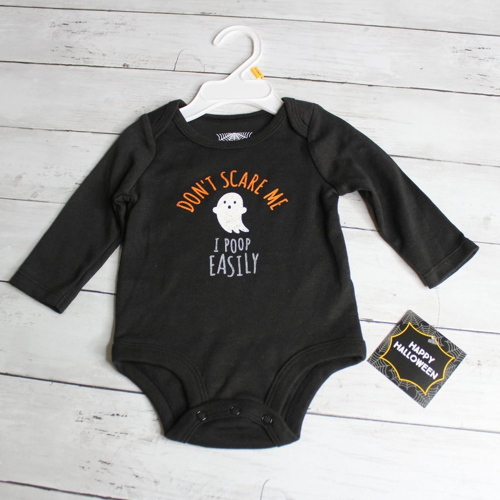 Halloween Bodysuit Shirt Size 3 6 Months Unisex Boy Girl Black White